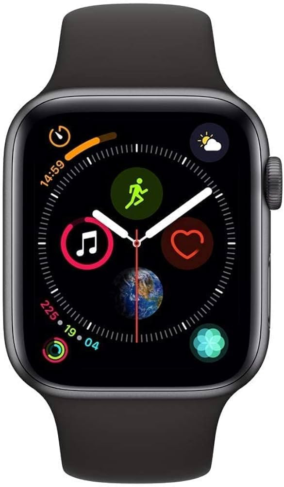 Apple Watch Series 4 (GPS, 44MM) - Space Gray Aluminum Case with Black Sport Band (Renewed) | Amazon (US)