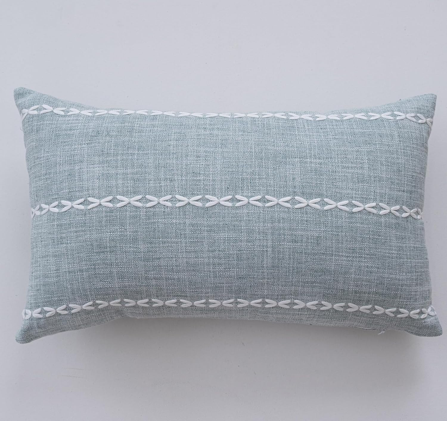 vctops Rustic Striped Cotton Linen Decorative Throw Pillow Cover Embroidery Lumbar Cushion Cover ... | Amazon (US)