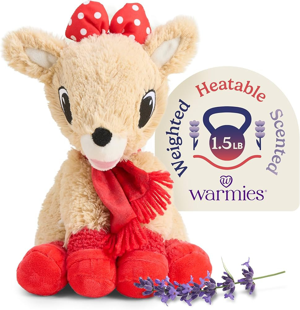 warmies Microwavable & Weighted Stuffed Animals, Clarice with Scarf - Heated Stuffed Animal Plush... | Amazon (US)
