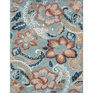 Tropic Aqua 4 ft. x 6 ft. Floral Indoor/Outdoor Area Rug | The Home Depot