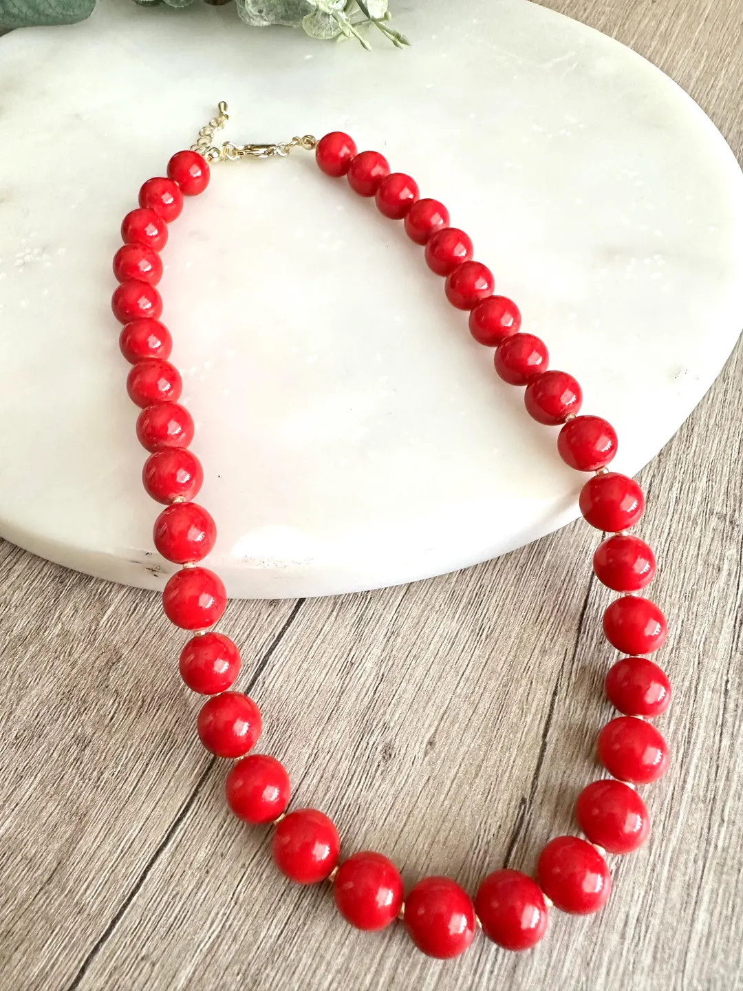 Red Jade Beaded Necklace | Gold Filled, Miyuki Accents - Etsy | Etsy (US)