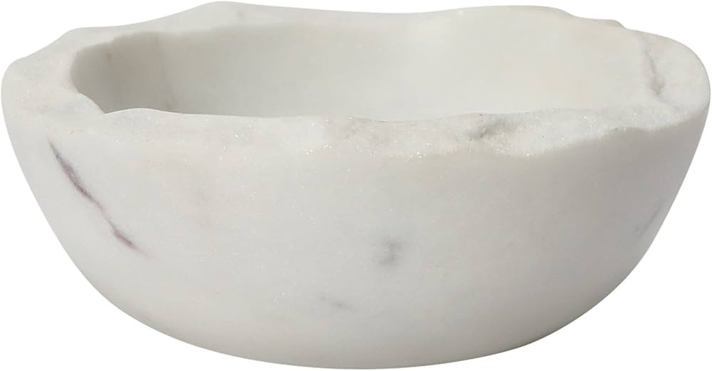 Bloomingville Marble Bowl with Raw Edge, White Serving Pieces, 4" L x 4" W x 2" H | Amazon (US)