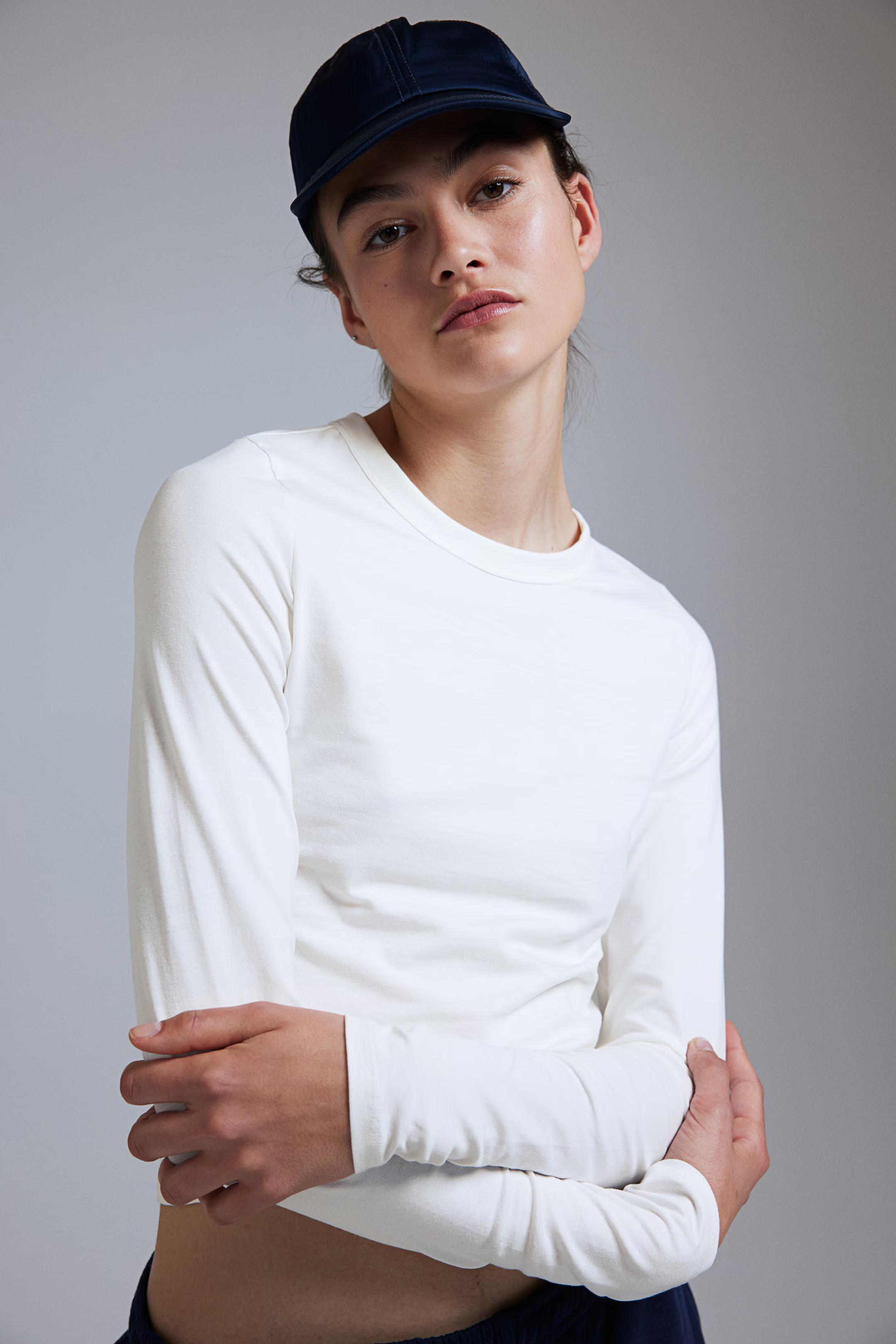 Long-sleeved top - White - Ladies | H&M GB | H&M (UK, MY, IN, SG, PH, TW, HK)