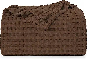 Utopia Bedding Brown 100% Cotton Waffle Blanket 300 GSM [King - 90x108 Inch] Soft Lightweight Bre... | Amazon (US)