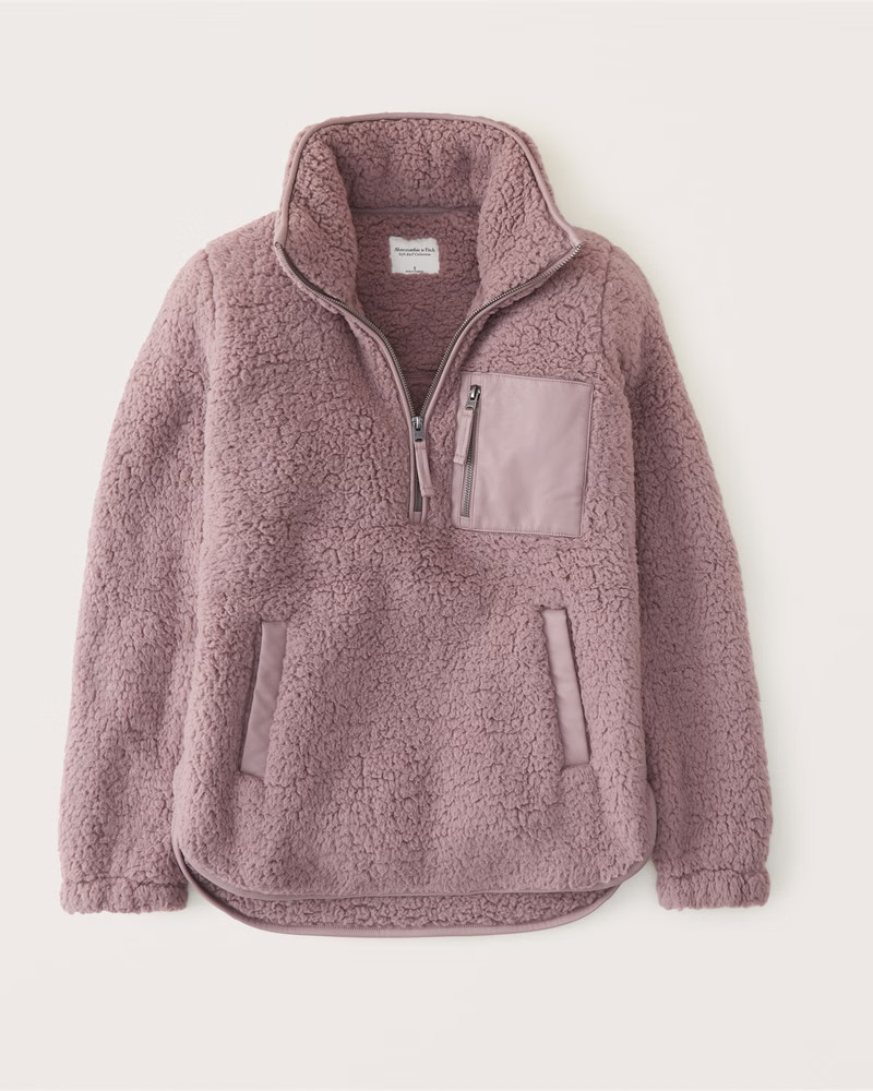 Sherpa Half-Zip Elevated Trim Sweatshirt | Abercrombie & Fitch (UK)