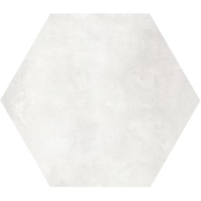 Satori  Nouveau Crema Hexagon 7-in x 8-in Matte Porcelain Encaustic Floor and Wall Tile | Lowe's