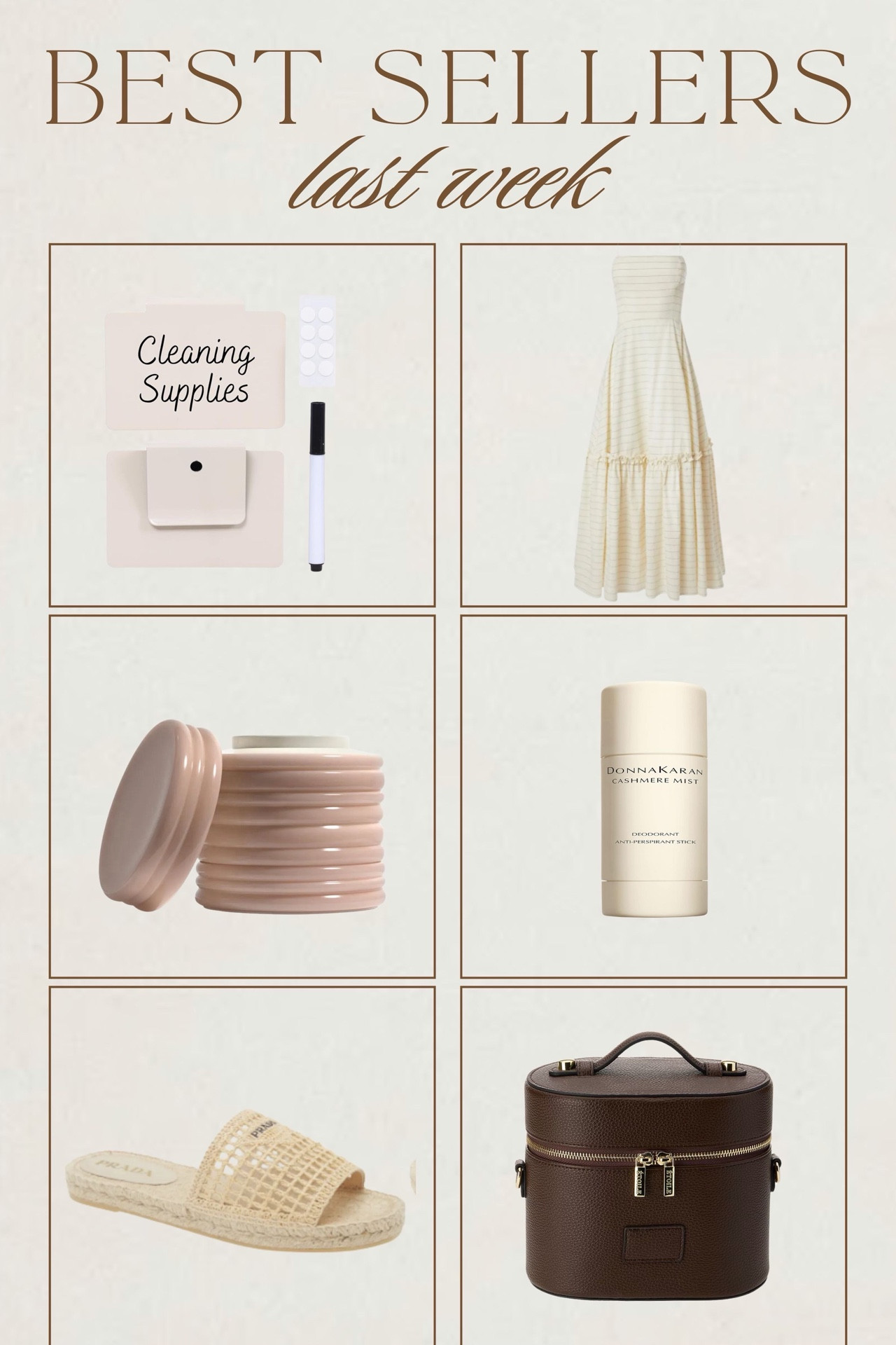 A mix of pretty + practical made the best sellers list this week.
This striped dress is so flattering, the travel case is a dream, and yes… even the chic cleaning supplies made the cut.

 

 #LTKU #LTKBeauty #LTKTravel