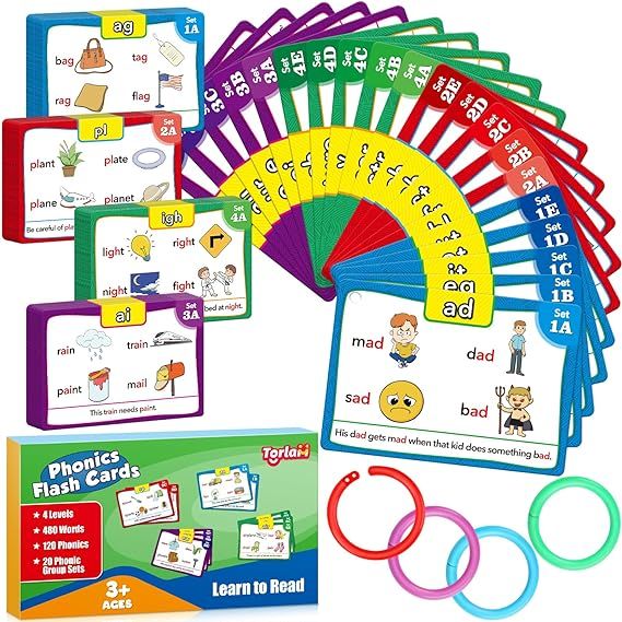 Phonics Flash Cards Learn to Read Spelling Reading Sight Words Phonics Games, Digraphs CVC Blends... | Amazon (US)