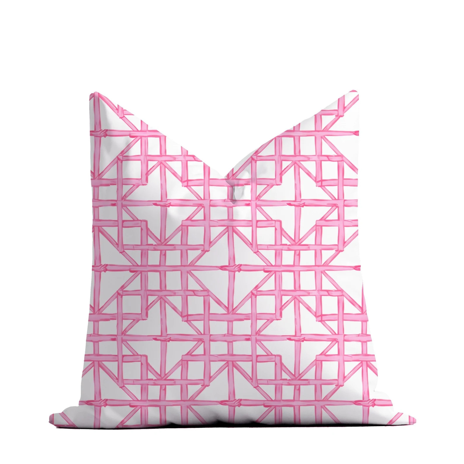 Pink Bamboo Trellis Throw Pillow: Preppy Home Decor - Etsy | Etsy (Global)