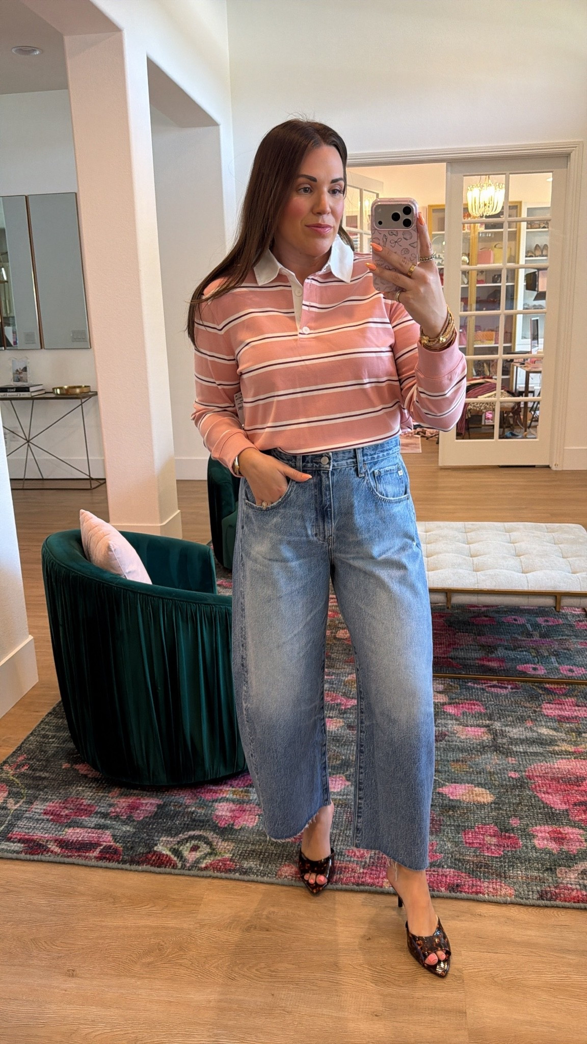 curvy midsize pre-fall look on the Nordstrom Anniversary Sale! wearing size medium in striped rugby top and size 30 in barrel denim (need the 29 though!)

#LTKSeasonal #LTKMidsize #LTKSaleAlert