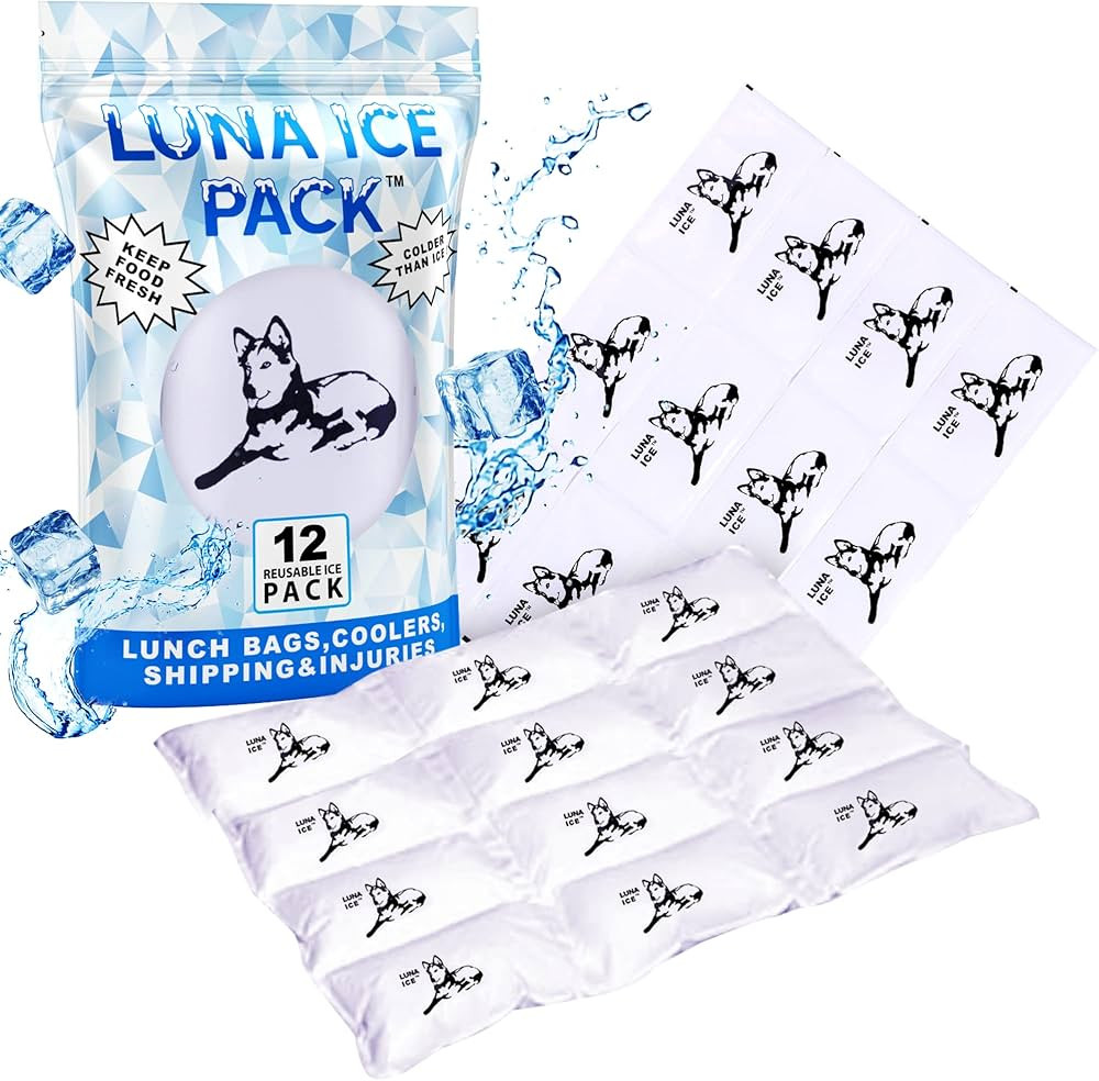 Luna Dry Ice Gel Packs for Shipping Frozen Food, Lunch Bags & Injuries - Reusable & Long-Lasting ... | Amazon (US)