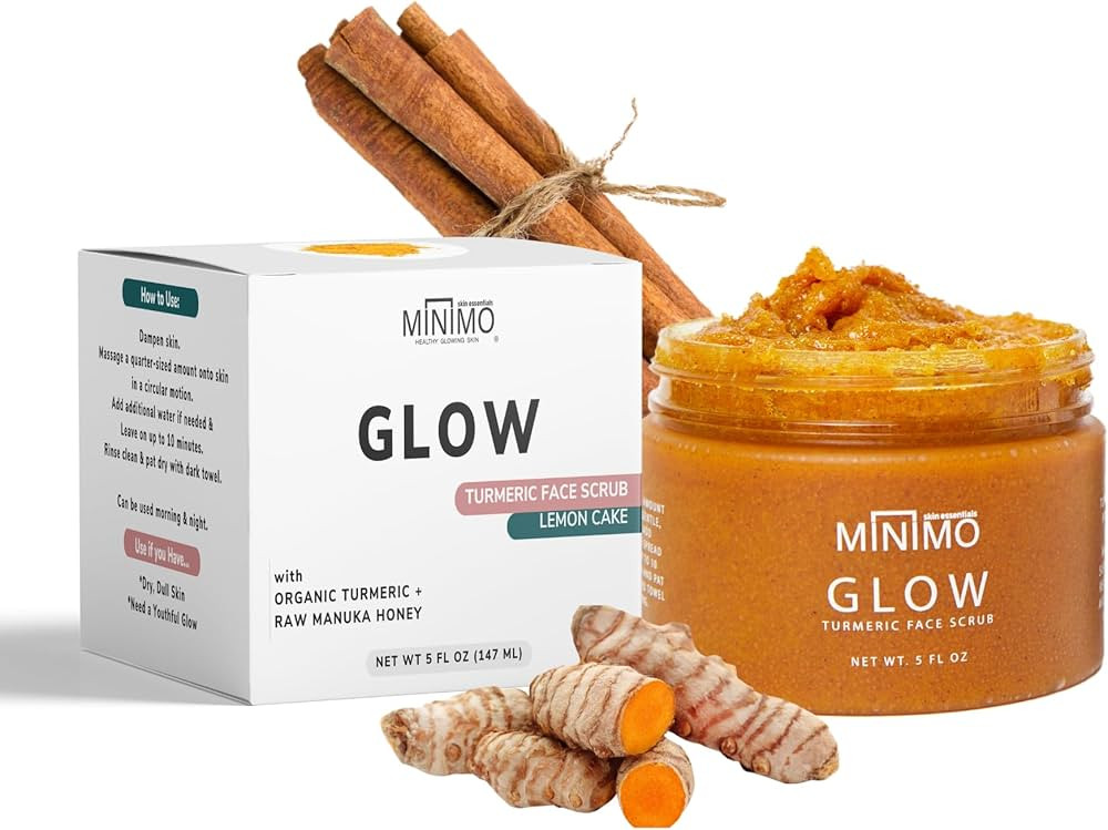 Minimo Glow Lemon Cake Turmeric Skin Brightening Face Scrub for Radiant Glowing Skin | Amazon (US)