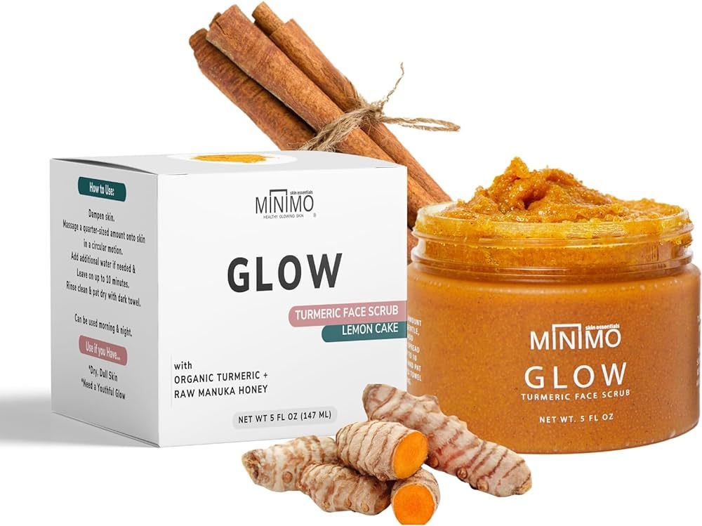 Minimo Glow Lemon Cake Turmeric Skin Brightening Face Scrub for Radiant Glowing Skin | Amazon (US)