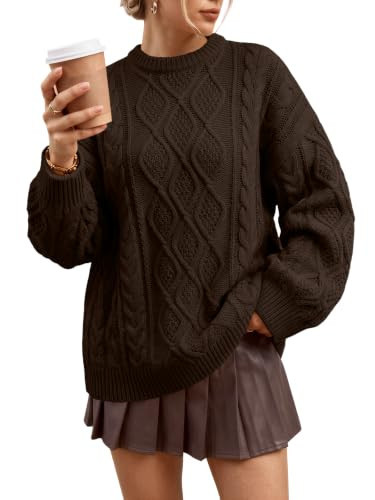 Trendy Queen Women Oversized Cable Knit Sweaters 2026 Fall Fashion Outfits | Amazon (US)
