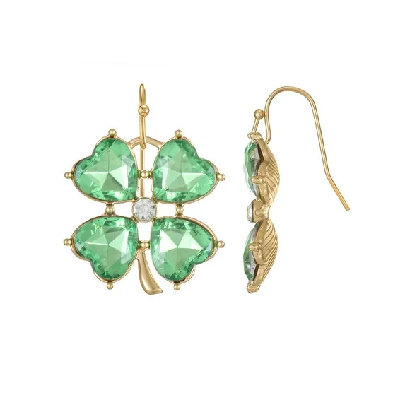 Way to Celebrate St. Patrick's Day Rhinestone Clover Earrings, 1 Pair | Walmart (US)