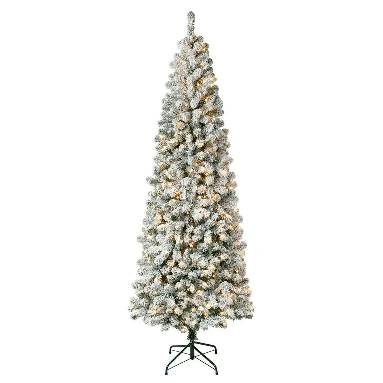 National Tree Company First Traditions Pre-Lit Acacia Flocked Tree Medium Christmas Tree, Clear I... | Walmart (US)