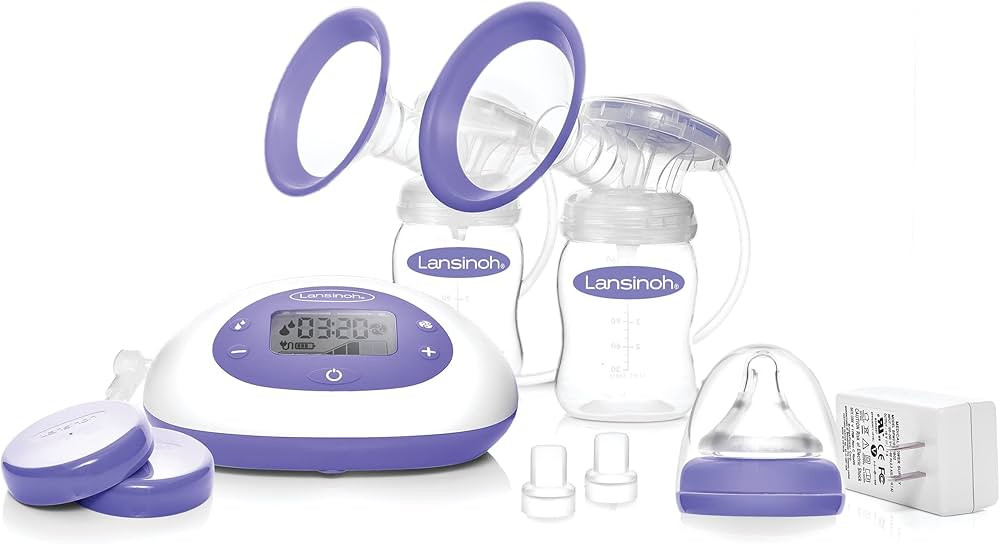 Lansinoh Signature Pro Double Electric Breast Pump, Portable Breast Pump, 3 Power Options, LCD Di... | Amazon (US)