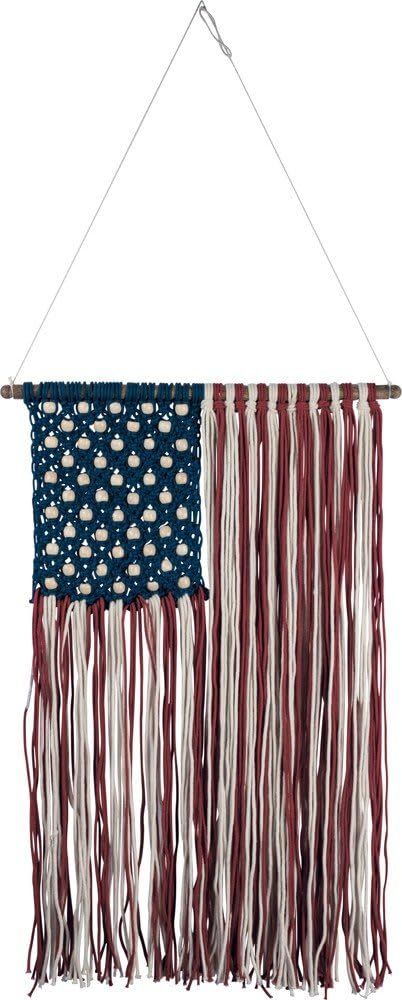 Primitives by Kathy Macrame Flag Wall Hanging Home Decor | Amazon (US)