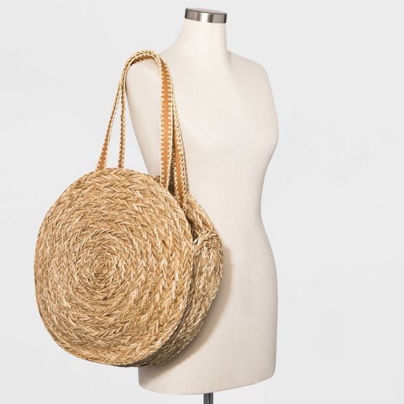 Straw Circle Tote Handbag - Universal Thread™ Natural | Target