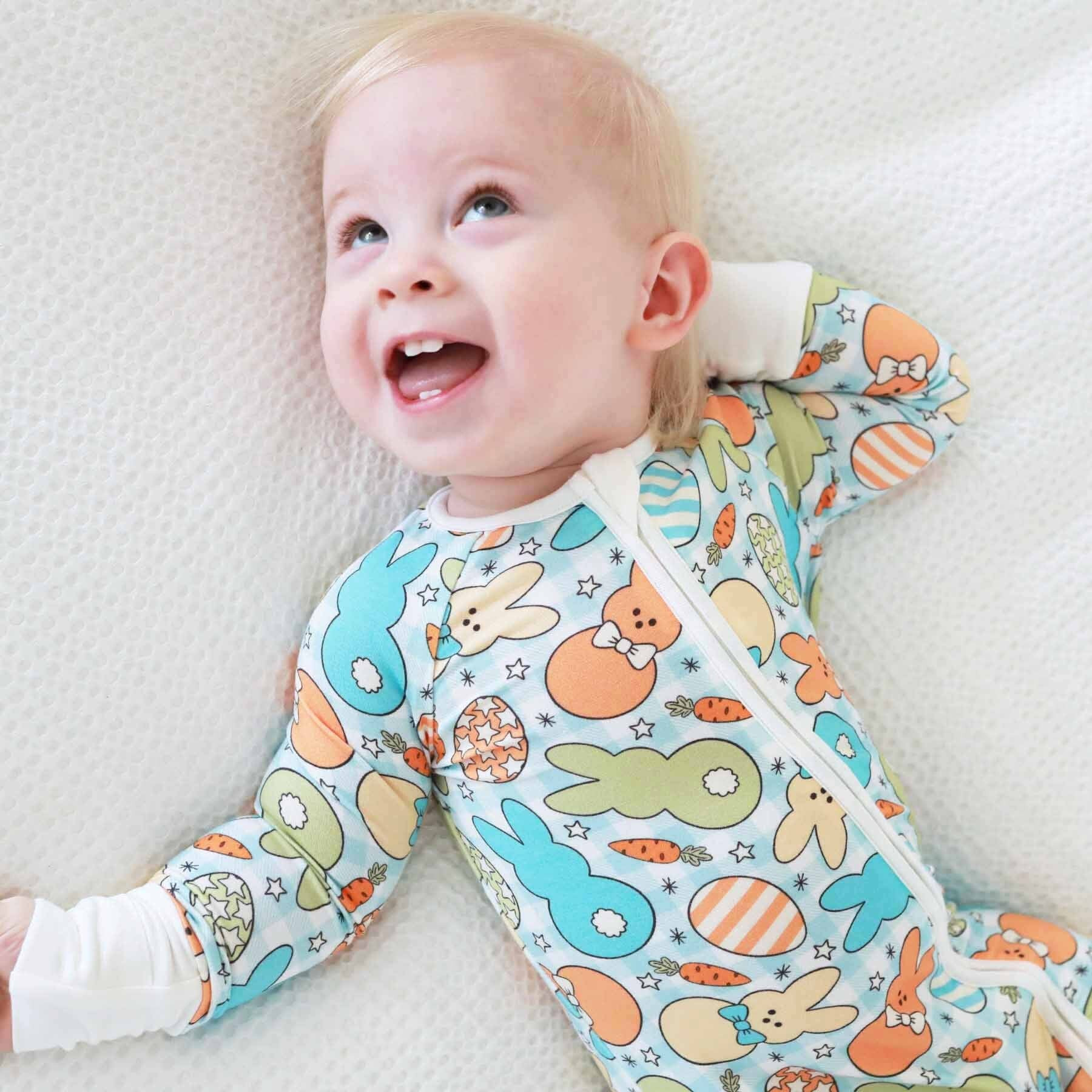 Cottontail Cuties Convertible Zip Romper | Blue | Caden Lane