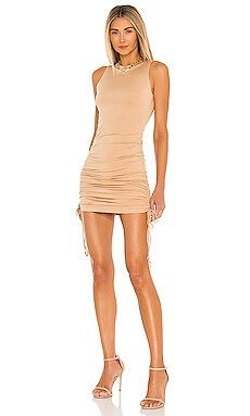 superdown Cory Ruched Side Dress in Nude from Revolve.com | Revolve Clothing (Global)