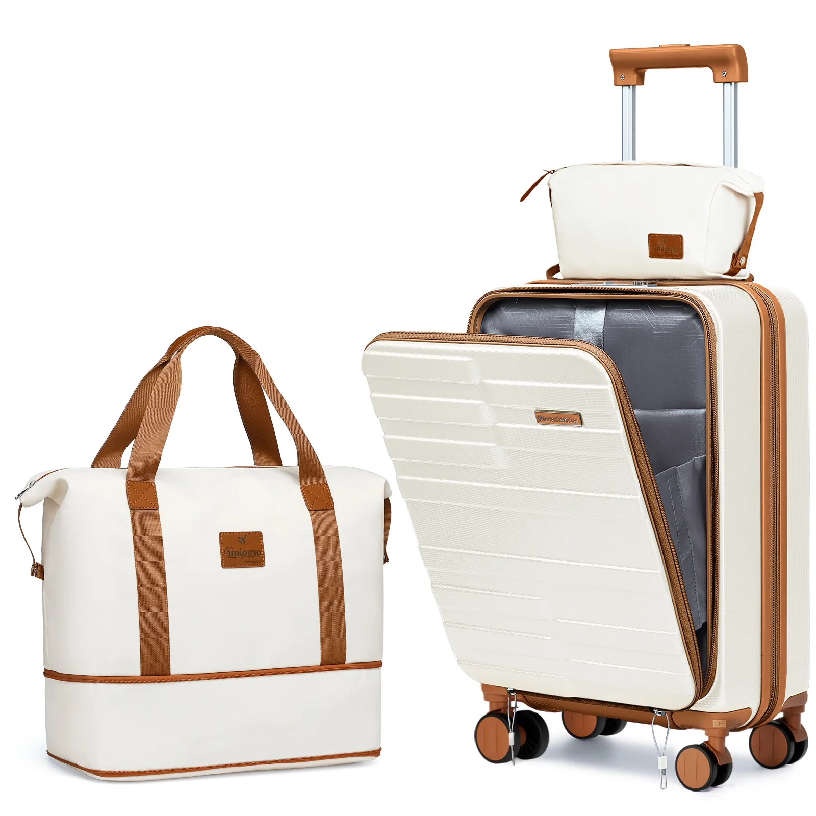 Joyway 3-Piece Front Opening Cover Carry-on Luggage Side Hooks TSA Lock Spinner Wheels YKK Zipper... | Walmart (US)