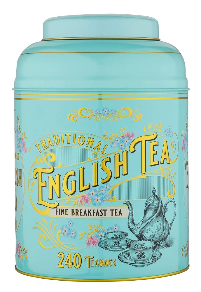 New English Teas Vintage Victorian Tea Tin with 240 English Breakfast Teabags for Tea Lovers, For... | Amazon (US)