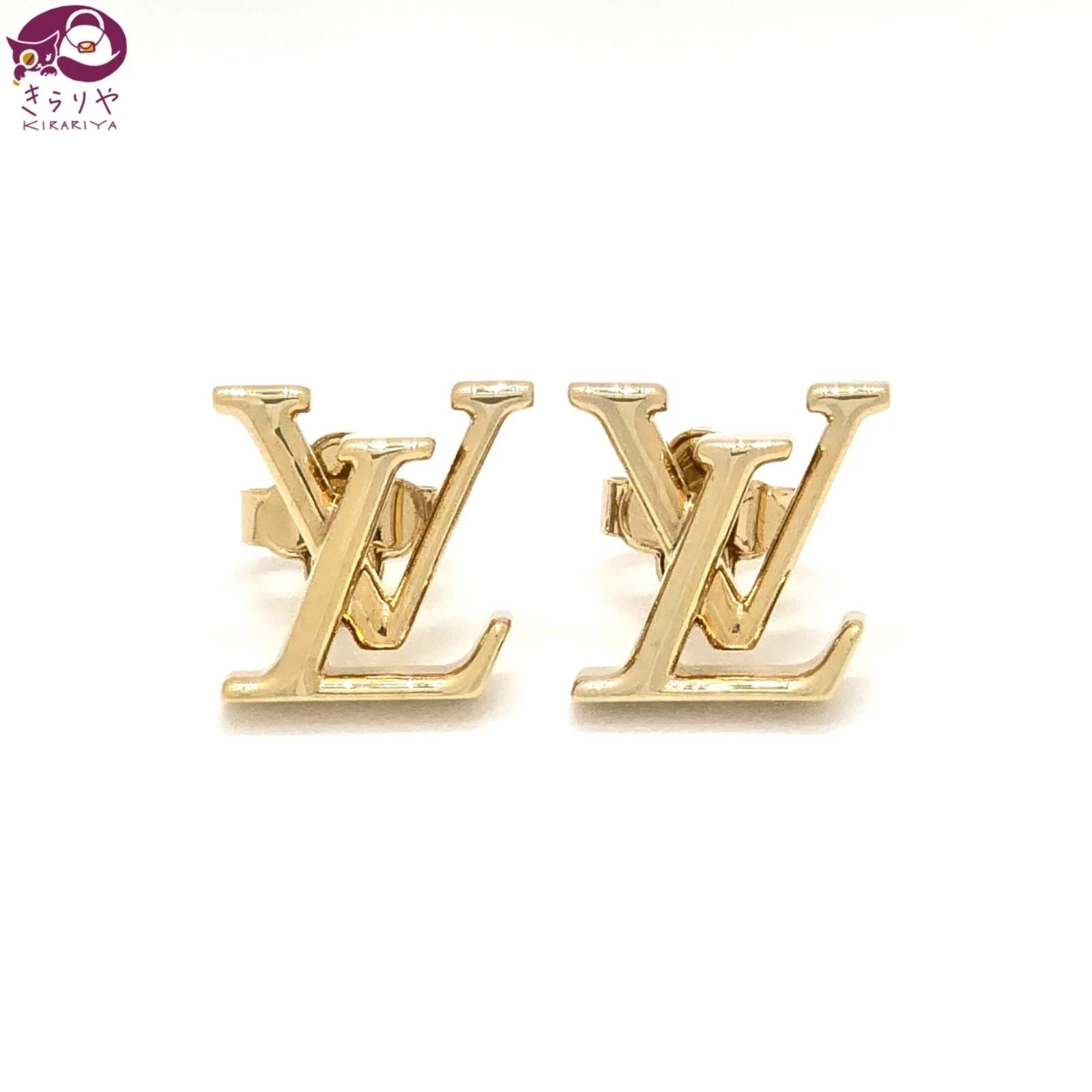 LOUIS VUITTON LV Iconic Earrings Gold Metal Studs 0.5 Authentic Used- Italy | eBay | eBay US