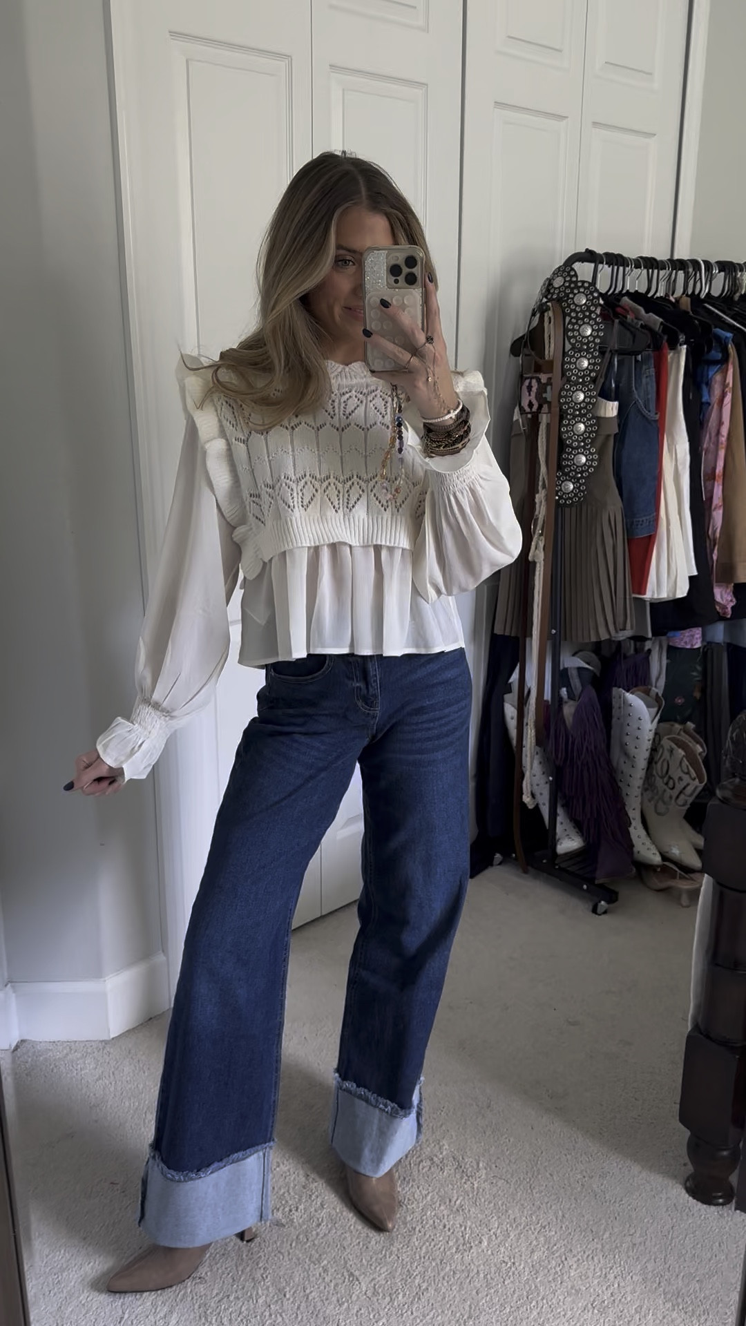 Cable knit blouse sweater with flared wide leg denim jeans. my monthly haul of all things @FOREVER 21 i scour the F21 website for the best of the best and i need to share these with yall cause they’re good!! 🤎 perfect for fall fashion!!! They are 🔗 in my LTK & my Forever 21 Storefront. https://liketk.it/4VpcA

#forever21 #forever21finds #forever21haul #forever21ambassador #tryonhaul #forever21clothes #tryon #tryonwithme #trendyoutfits #trendyclothes #forever21fallhaul #f21finds #f21xme #walmartclothing #winterfashion #winterclothinghaul #fallclothinghaul #fallhaul #clothinghaul #falltrends #shoppinghaul forever 21, forever 21 haul, forever 21 finds, f21 fashion, forever 21 fall fashion, new arrivals, fall fashion, dresses for fall, unboxing shopping haul, shopping haul, outfit, outfit of the day, outfit inspo, outfit ideas, styling, try on, fashion, affordable fashion. 

#LTKFindsUnder50 #LTKWatchNow #LTKHoliday