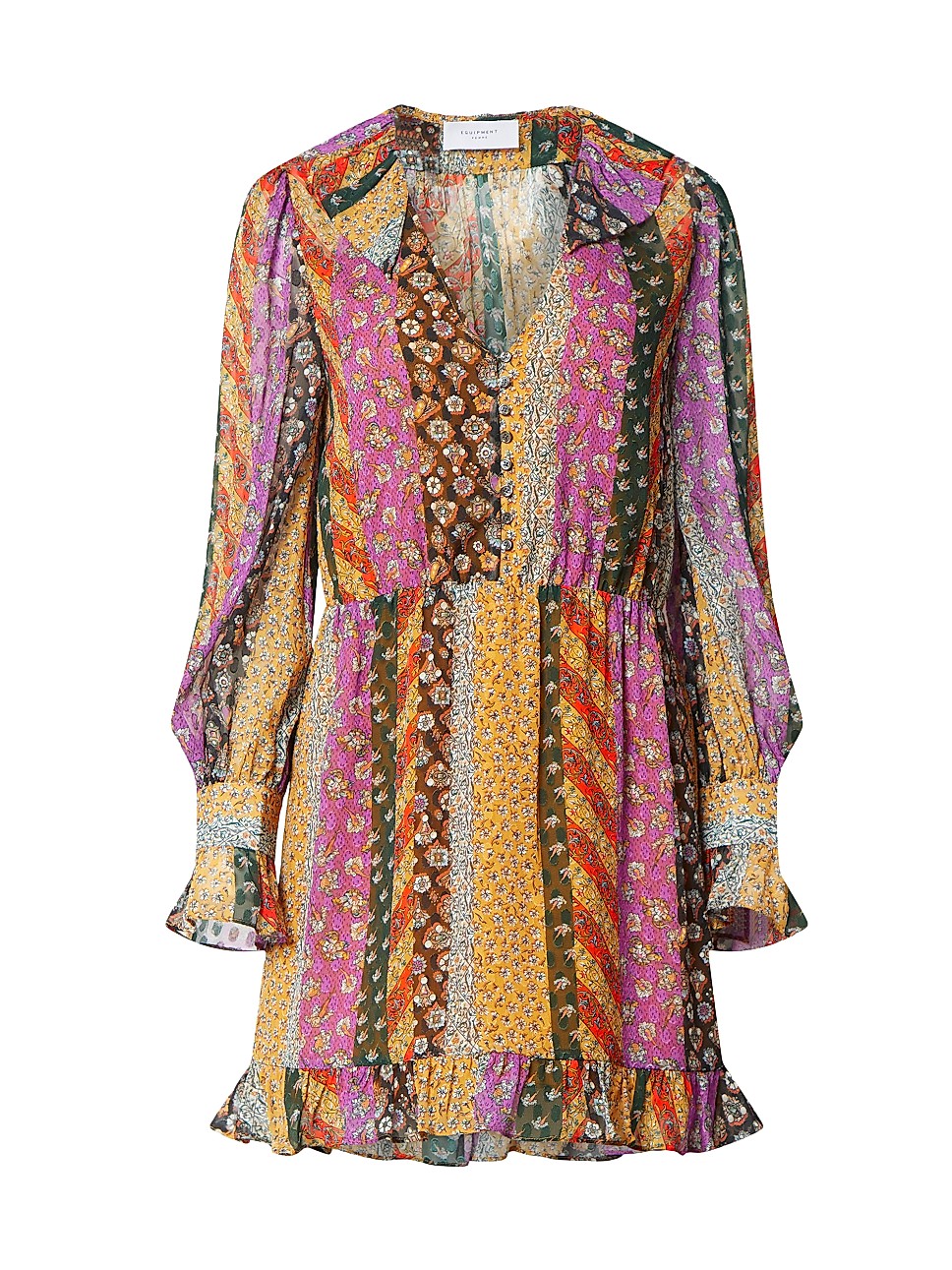 Equipment Ella Patchwork Stripe Shirtdress | Saks Fifth Avenue