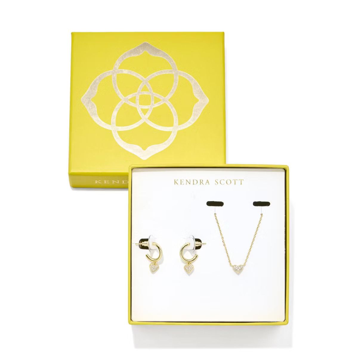 Kendra Scott Anna Pave Pendant Necklace and Huggie Earring Set 2pc | Target