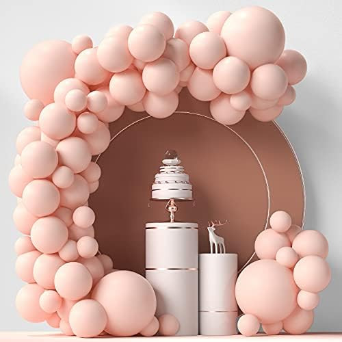 Pastel Orange Balloons 84 pcs Peach Balloons Garland Arch Kit 5 inch +12 inch +18 inch Pastel Orange | Amazon (US)