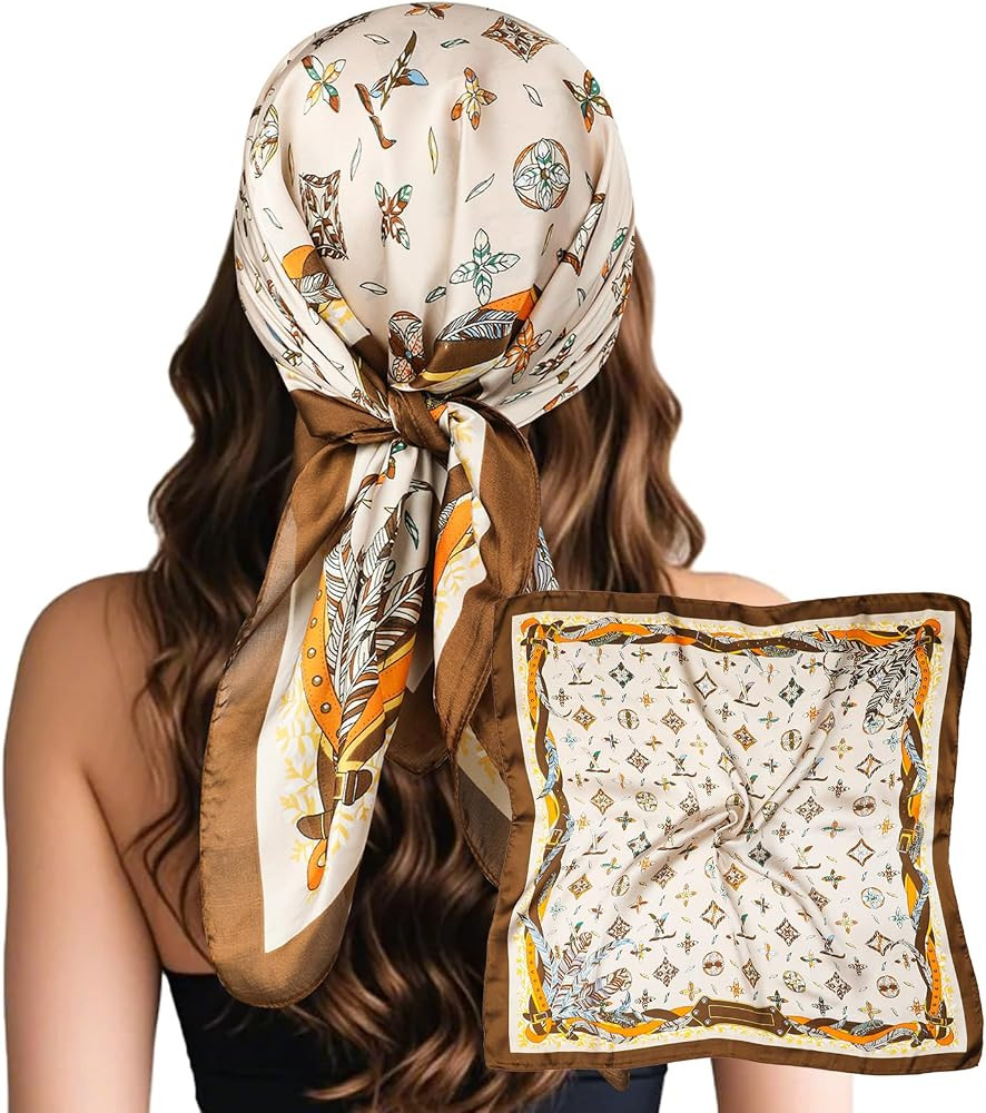 Sumolux Head Hair Scarf for Women Like Satin Silk Scarf Bandana Hair Wrapping Night Large Square ... | Amazon (US)