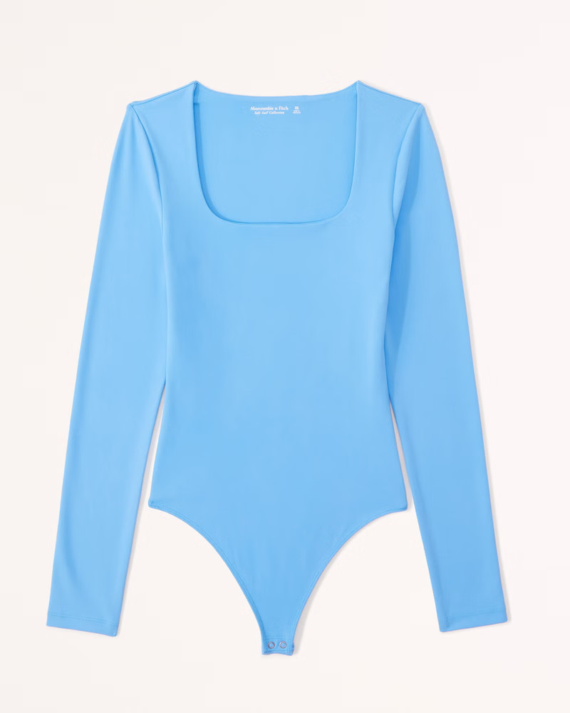 Long-Sleeve Seamless Fabric Scoopneck Bodysuit | Abercrombie & Fitch (US)