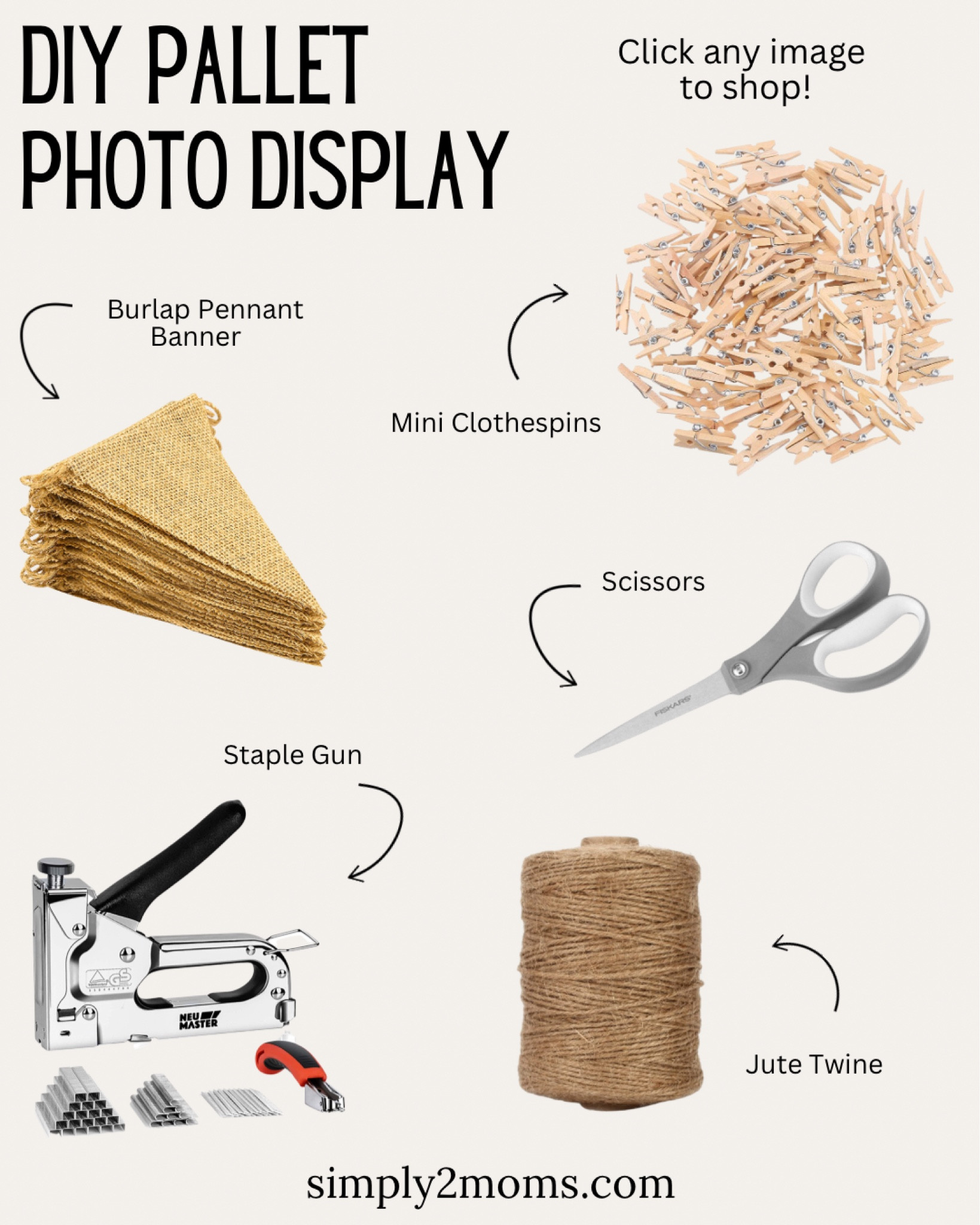 Make a unique pallet photo display for a graduation party. Supplies needed besides the free pallet you’ll grab from a local store and your pictures is twine, staple gun, scissors, mini clothespins and a banner for even more style to your picture display  

#LTKstyletip #LTKhome #LTKFind