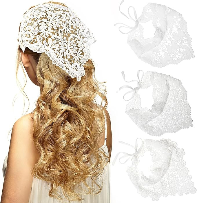 WELROG 3 PCS Hair Scarf, Hair Bandanas Chiffon Head Kerchief, Vintage Knitted Headband for Women,... | Amazon (US)