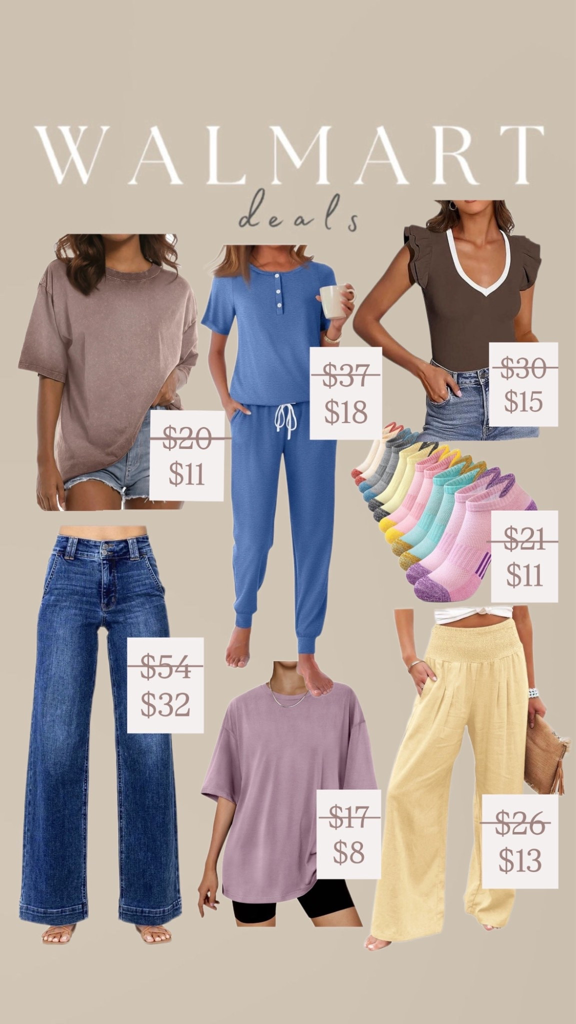 Major Walmart deals happening right now 🙌
So many everyday staples marked down—tees, denim, lounge sets, and more starting at just $8. Perfect time to stock up on those wear-on-repeat pieces without overspending.

#walmartfinds #affordablefashion #lookforless #everydaystyle #budgetfriendly #momstyle #walmartfashion #casualoutfits #styleonabudget #summerstyle

#LTKmomlife #LTKMidsize #LTKSaleAlert