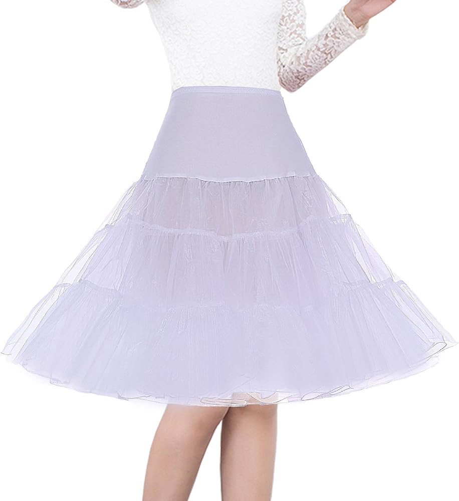 Shimaly® Women's 50s Vintage Petticoat 26" Crinoline Rockabilly Tutu Skirt Slip S-3XL | Amazon (US)