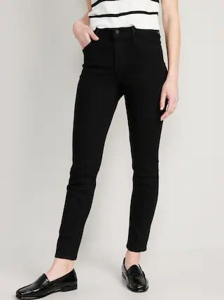 High-Waisted Wow Slim Straight Black Jeans for Women | Old Navy (US)