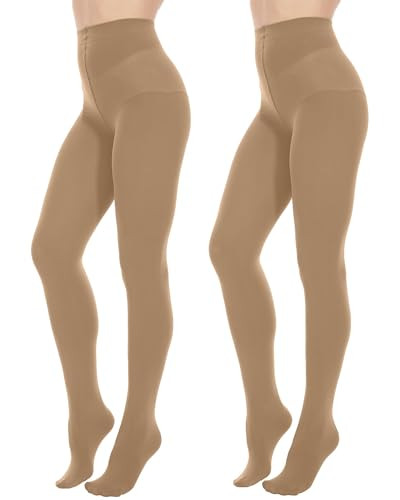 Citystl Opaque Black Tights for Women, 80D Tummy Compression Plus Size Tights, Control Top Microf... | Amazon (US)