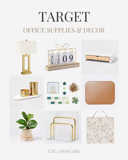 Target Office Desk Decor and School Supplies ✨
.
.
Office decor, office accessories, target home, target office, modern decor, gold office decor, brown leather mouse pad, desk plants, desk decor, work from home office, office desk, desk calendar, monitor stand, desk lamp, office lamp, gold pen cup, dry erase boards, dry erase calendars, file folders, folder organizers, office storage, storage organization, home organization, Amazon finds, office supplies, neutral office decor, work decor, work supplies, new job office, new job finds

#LTKworkwear #LTKfindsunder50 #LTKhome