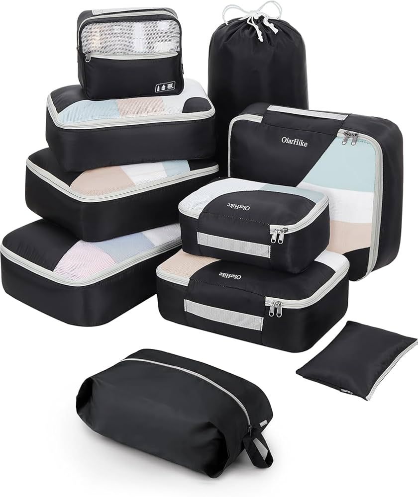 ALL INCLUDED 10 Set Durable Packing Cubes for Suitcases,OlarHike Travel Essentials,UPGRADED Anti-... | Amazon (US)
