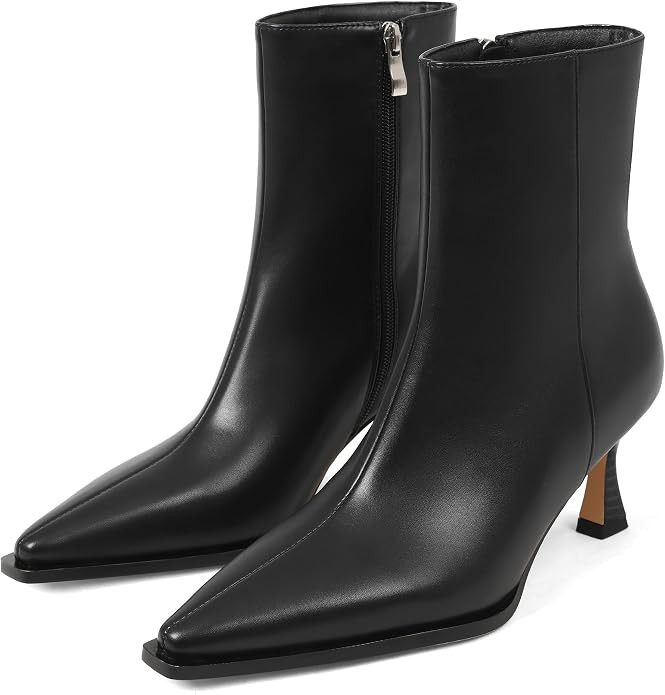 Ankle Boots for Women Kitten Heel Booties Short Boots | Pointed Toe,Side Zip,Fall Boots,Comfortab... | Amazon (US)