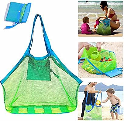 SupMLC Mesh Beach Bag Extra Large Beach Bags and Totes Tote Backpack Toys Towels Sand Away for Ho... | Amazon (US)