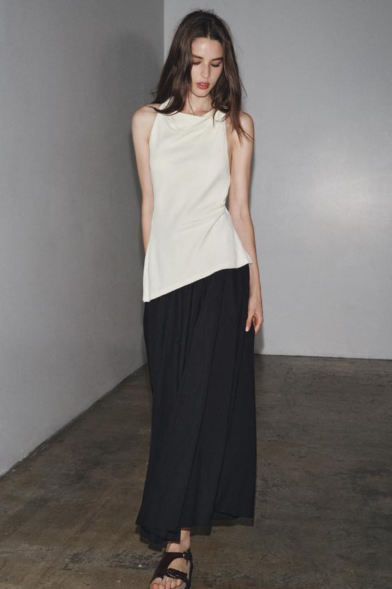 ZW COLLECTION COMBINATION HALTER DRESS | Zara US