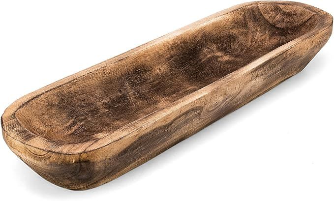 FANDOS Wooden Dough Bowl for Decor - Large Wood Dough Bowl for Decor-17¾ in Long Dough Bowl Hand... | Amazon (US)