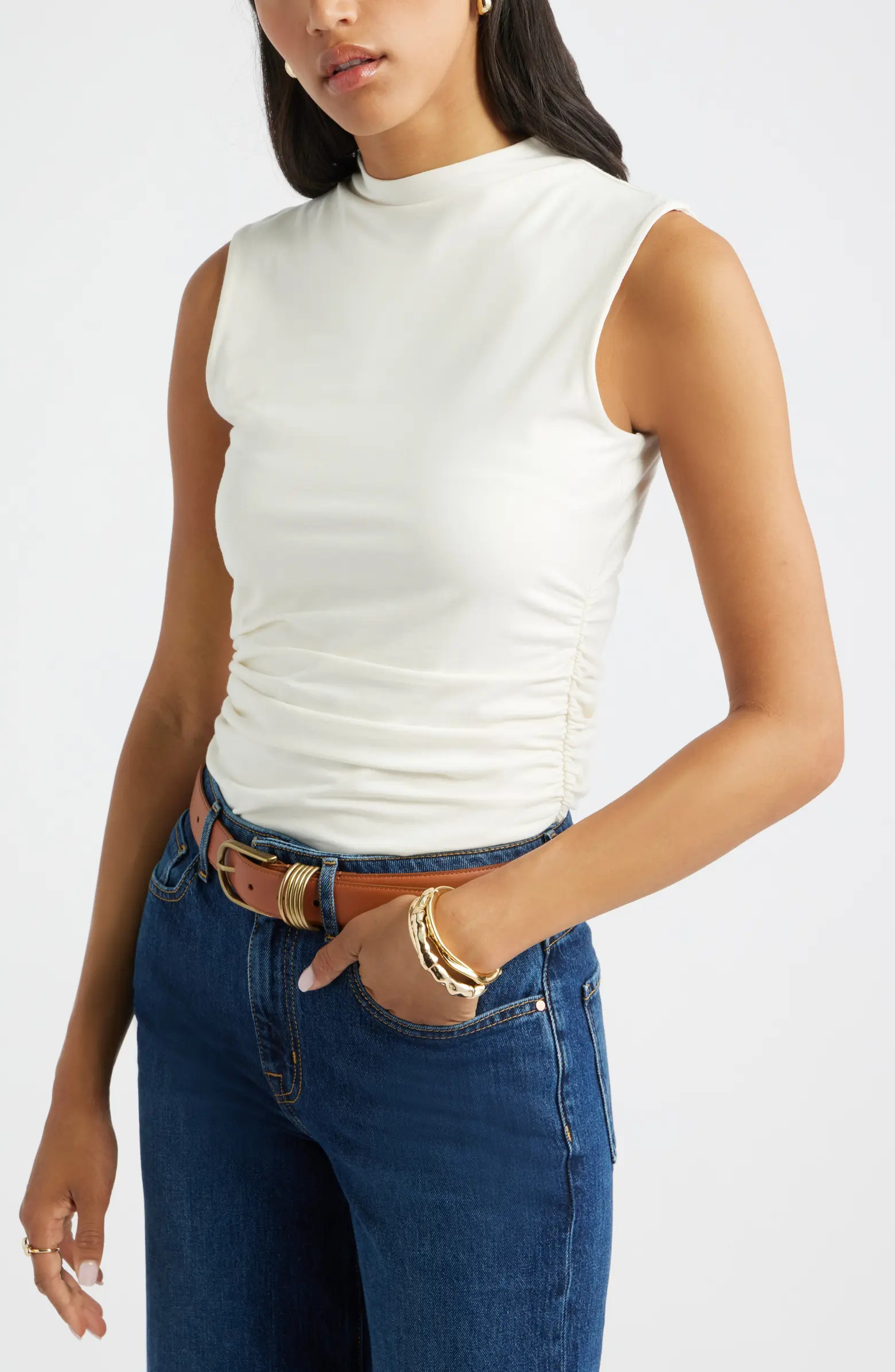 Ruched Mock Neck Tank | Nordstrom