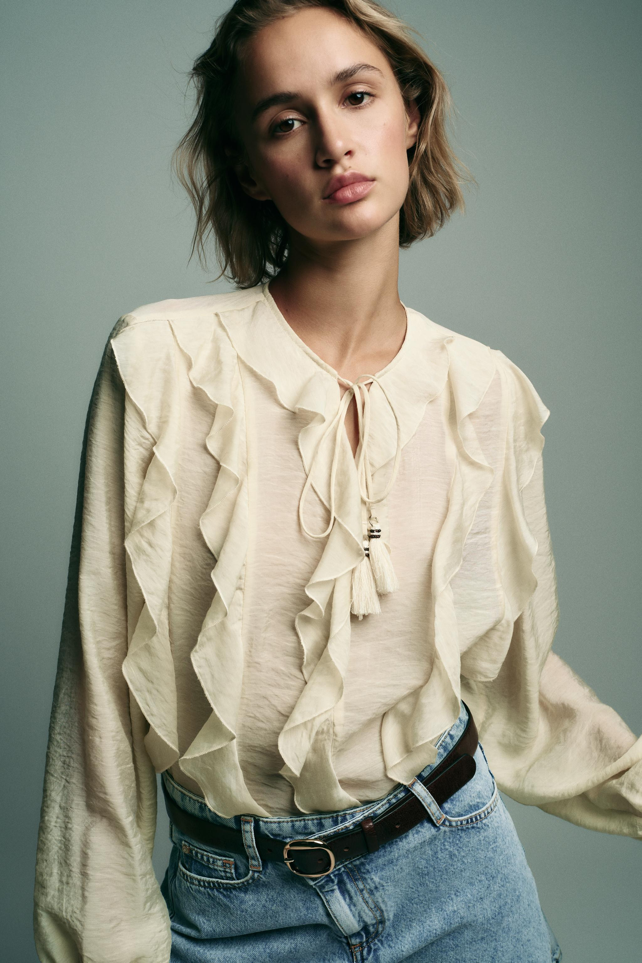 RUFFLED ROMANTIC BLOUSE | Zara US