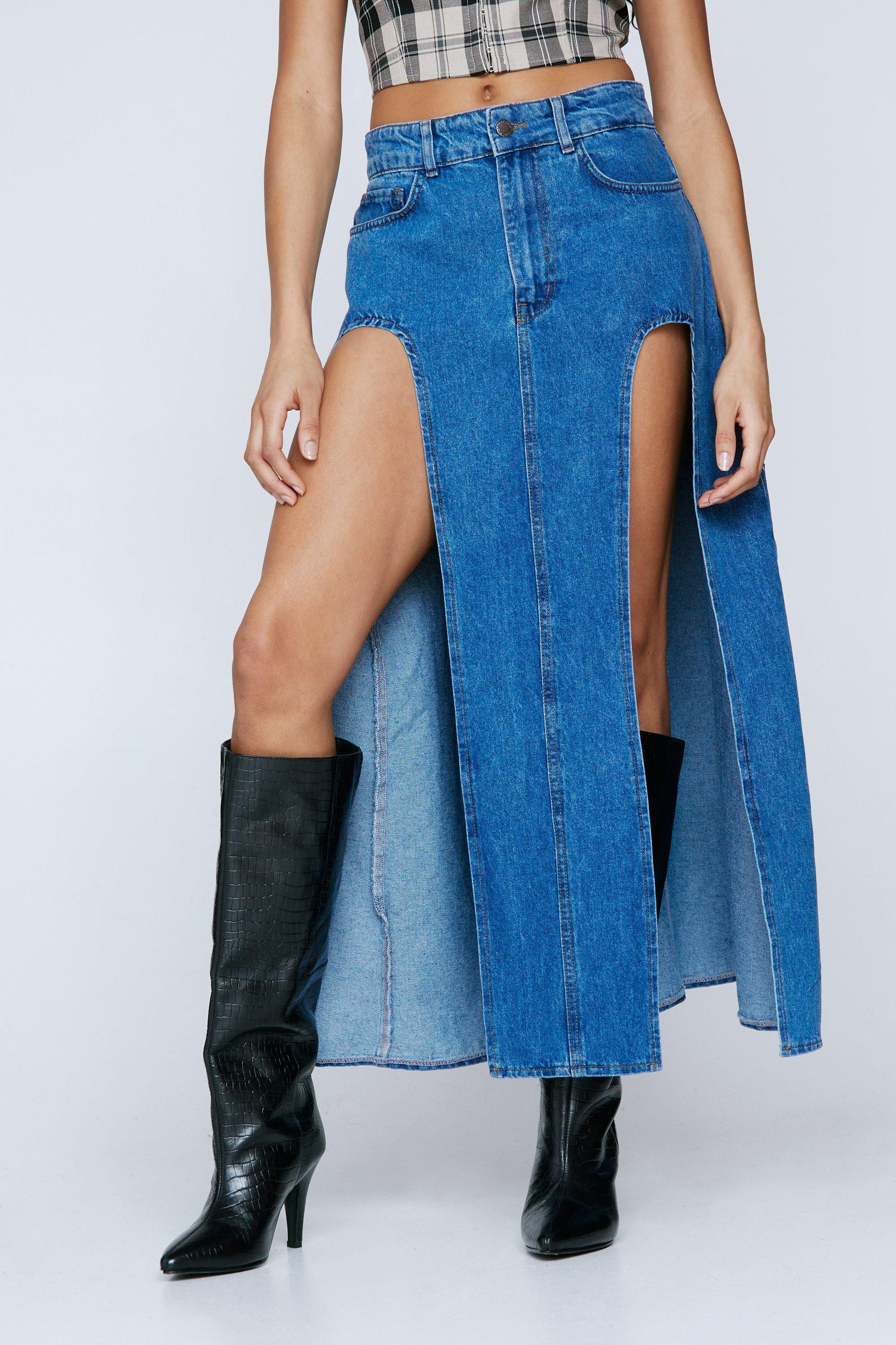 Split Front Denim Maxi Skirt | Nasty Gal UK (+IE)