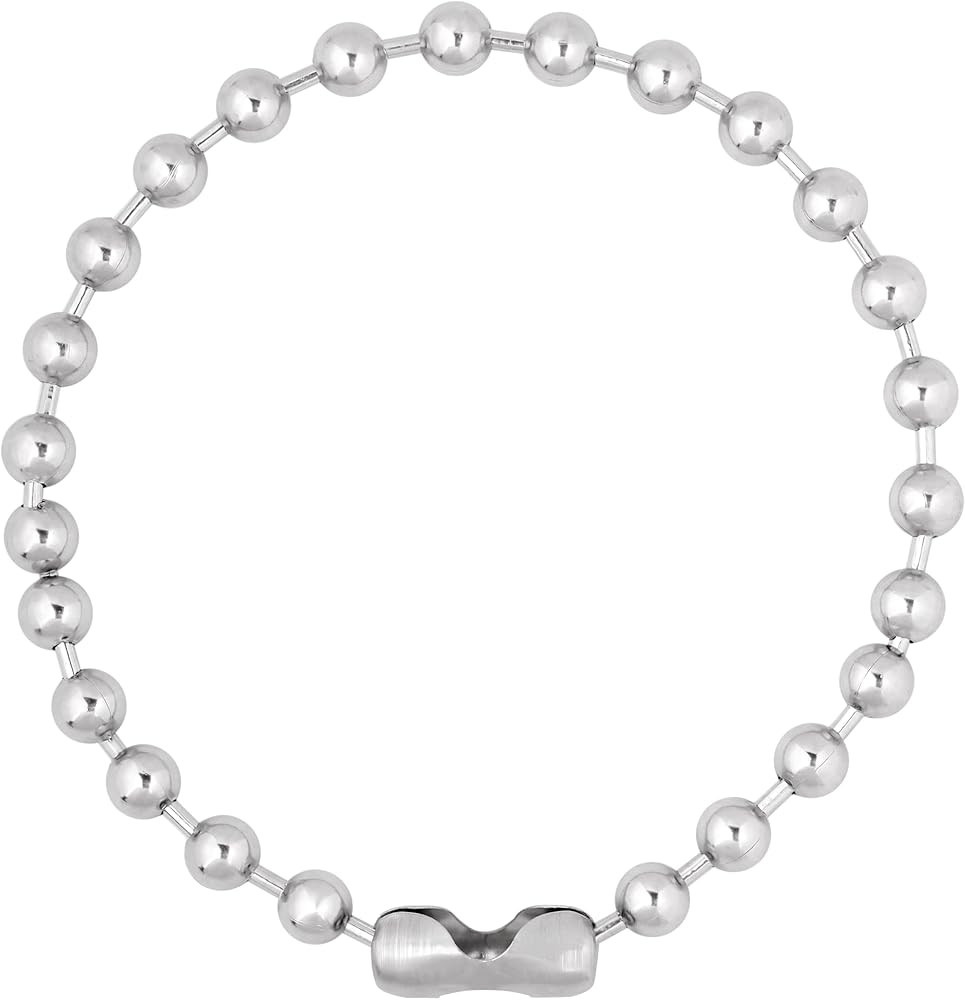 Sacina Y2k Aesthetic Emo Silver-tone Beaded Chain Necklace, Ball Chain Necklace for Women, Grunge... | Amazon (US)